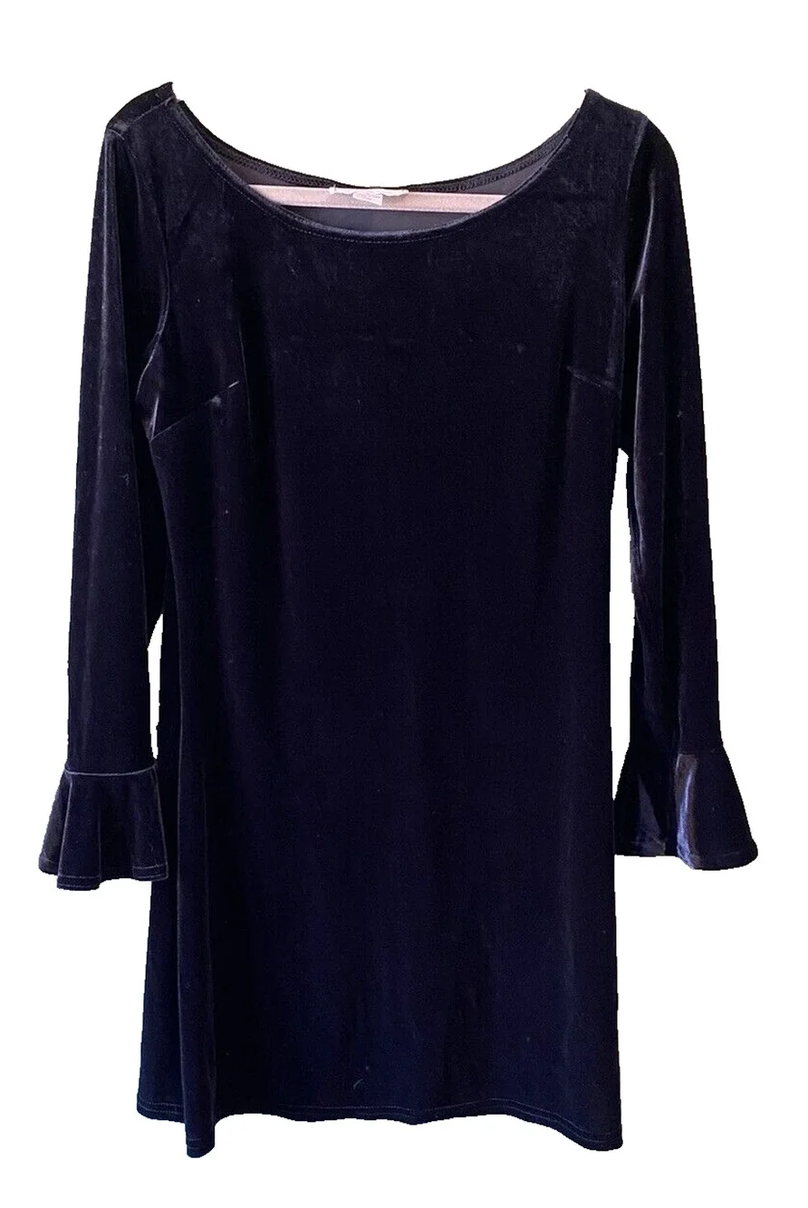 Jessica McClintock Gunne Sax Dress Size 11 Vintage Black Velvet Prom Party Guest